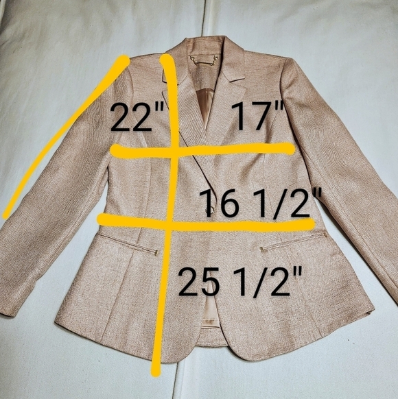 Elie Tahari Gold Blazer Sheath Dress Suit Size 2 4 - Picture 11 of 12